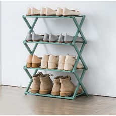 You&Me多用途折疊式竹製鞋架 4層 SNJ002, 衝薄荷