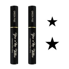 U&ME 紋身印章 小號 大實心星星 + 實心星星, 黑色墨水, 1套