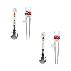 印花學習筷子+湯匙, 混色, 2入