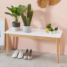 홈인홈 심플 HPM 원목 벤치의자 1200 x 390 x 465 mm, 화이트내추럴