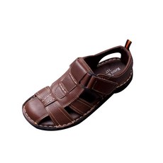 Retro Mood 男款皮革車線軟墊涼鞋