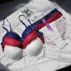 WINKPINK 浪漫別緻蕾絲內衣內褲套裝