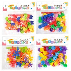 基礎積木連結玩具 4種組, 混色