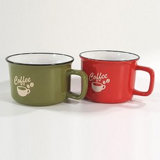 ROYAL BODEN coffee文字印花單柄多功能餐碗 500ml, 隨機出貨, 2入