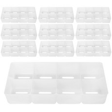 生活倉庫8格抽屜收納盒 白色, 10個