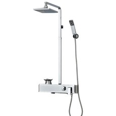 다인이엔지 네모 프리미엄 선반형 해바라기 샤워기 B9090PR, 1개, 실버