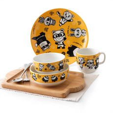 ZEN 슈퍼잭 키디 식기 세트, 옐로우파워, 식기 6종, 1개