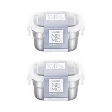STENLOCK 史丹利 Nemo正方形密封保鮮盒, 4號(400ml), 2個