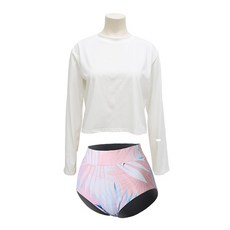 VENDIS 女款交叉設計防磨上衣 M223 + 雙面穿高腰比基尼泳褲 M611 套組