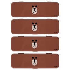 Feelbox Line Friends 扁平筆盒, 棕色的, 4個
