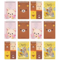 鬆弛熊糖果筆記本 FBR 4 種 x 3p 套組, 粉色、棕色、橙色、黃色, 1套