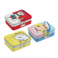 짱구 더블락 하드케이스 3종세트, 블루, 옐로우, 레드, 1세트