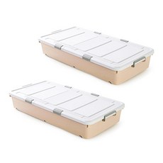 마이닝 언더베드 플라스틱 리빙박스 92L, 베이지, 2개