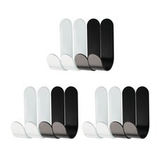 엘트리 접착식 모던 매직 후크 스테인리스 스틱 4p, 3개