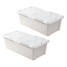 마이닝 언더베드 플라스틱 리빙박스, 그레이, 74L, 2개
