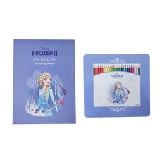 Frozen 冰雪奇緣2 著色明信片+24色彩色鉛筆套組, 1組