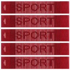 松月毛巾 夏波倫 運動系列 運動毛巾, 紅色, 5個