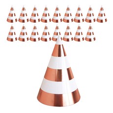 WOW PARTY KOREA 條紋派對帽, 18個, 金屬玫瑰金