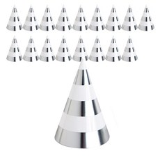 WOW PARTY KOREA 條紋派對帽, 18個, 金屬銀