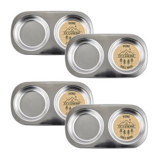 kitchen U 露營不鏽鋼雙格醬料碟, 單一顏色, 4個