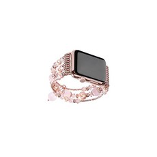 VICHELLE Apple Watch 3/4/5 水晶珍珠手鍊錶帶 (相容38/40mm), 粉紅色