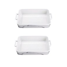 Luy&Toppel 北歐風格設計長方形焗烤盤 S, 白色, 2個