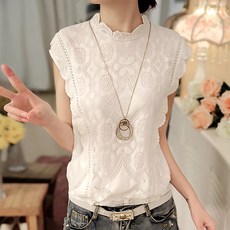 LUNA GIRL 無袖刺繡蕾絲上衣