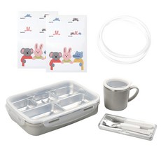 Dailylike BonBon不鏽鋼餐盤組, 燕麥色, 5種餐具