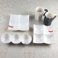 로얄보덴 늘찬 식기 5p 세트, 접시(화이트), 머그(블랙, 화이트), 1세트