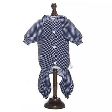 寵物多合1透明前罩雨衣 圓點圖案, 海軍