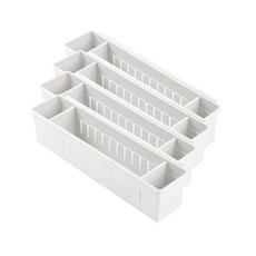 Block Mart 廚房多用途抽屜整理盒 M, 白色, 4個