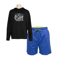 벤디스 남성용 몰디브 후드 래쉬가드 상의 C274 + 사이디드 비치팬츠 M613 세트