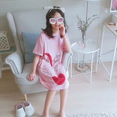 JUNIDAY 女孩粉色兔子連衣裙