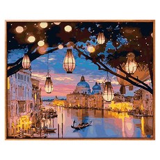 ABIRAM DIY名畫油畫組, 燈光明亮的夜晚