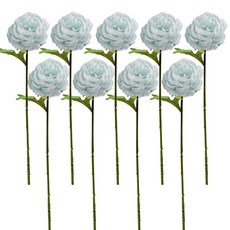 Block Mart 人造花 婚禮 家居裝飾 牡丹花 9入, 藍灰色