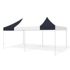 홍캐노피 알루미늄 프리미엄 캐노피 천막 기본 2.5 x 5 m, 백색 + 네이비, 1개