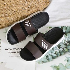 Raymer軟綿綿的雙層氣墊男性辦公室拖鞋, 棕色, 250