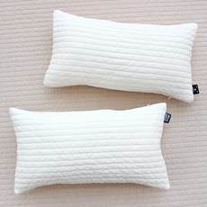 헬로미니미 누빔 아기 베개 커버 2p + 솜 2p 세트, 아이보리