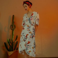 VENDIS 女款印花短袖連衣裙 H304