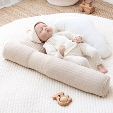 hello MINIME 刺繡防翻安撫枕組, 奶茶色