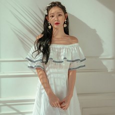 VENDIS Pippin Off 淑女風露肩連身裙 H300