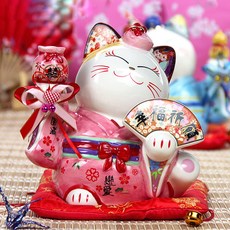 INTODECO Maneki-neko 情侶招財貓存錢筒 女 35525, 混合色