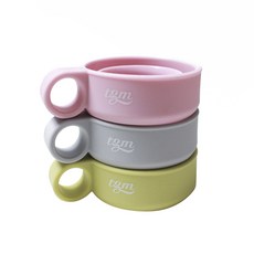 tgm 矽膠折疊杯+收納套組 3入, 灰色+橄欖綠+粉色, 1組