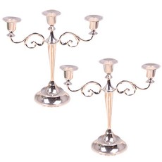 市場情緒古董 3 燭台 2p, 銀