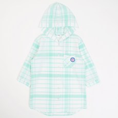 女童透氣格紋襯衫式外套 P302
