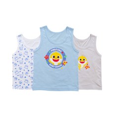 BABY&I 男童鯊魚寶寶圖案背心 3入