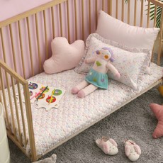 amante 嬰兒棉質印花床墊, 藍色, 1個