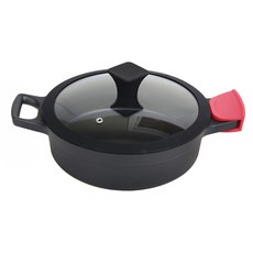 LeBENKUCHEN 電磁爐適用雙耳不沾湯鍋+鍋蓋組, 24cm, 混色