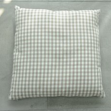 格紋方形靠墊套, 淺褐色