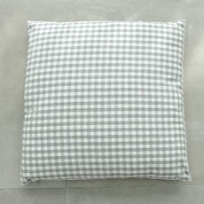 格紋方形靠墊套, 灰色的